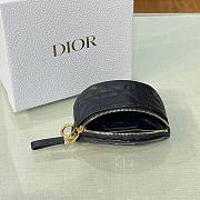 Dior Caro Half-Moon Coin Purse Black - S5033U -11.5cmx7cm x5cm - 4