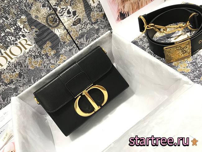 Dior 30 Montaigne Box Bag Black  Calfskin- M9204U - 17.5 x 11.5 x 5 cm - 1