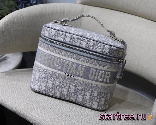 Dior Travel Vanity Case Gray Dior Oblique Embroidery - S5480V - 24 cm x 17 cm x 13.5 cm - 1