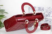 Dior Lady Large Cherry Red Patent Bag - M0566O - 32 x 25 x 11 cm - 6