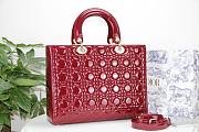 Dior Lady Large Cherry Red Patent Bag - M0566O - 32 x 25 x 11 cm - 3