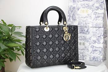Dior Lady Large Black Bag - M0566O - 32 x 25 x 11 cm