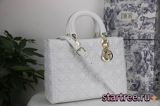 Dior Lady Large White Bag - M0566O - 32 x 25 x 11 cm - 1