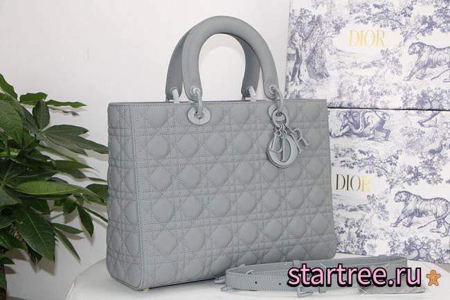 Dior Lady Large Gray Ultramatte Bag - M0566I - 32 x 25 x 11 cm - 1