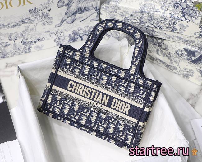  Dior Book Tote Mini Blue Dior Oblique Embroidery - S5475Z - 23x17x7cm - 1