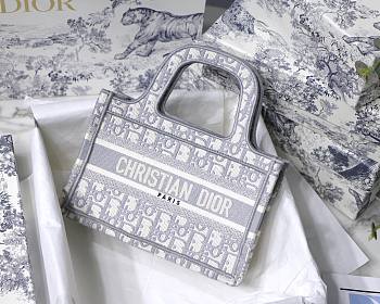  Dior Book Tote Mini Gray Dior Oblique Embroidery - S5475Z - 23x17x7cm