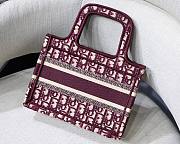  Dior Book Tote Mini Burgundy Oblique Embroidery  S5475Z - 6