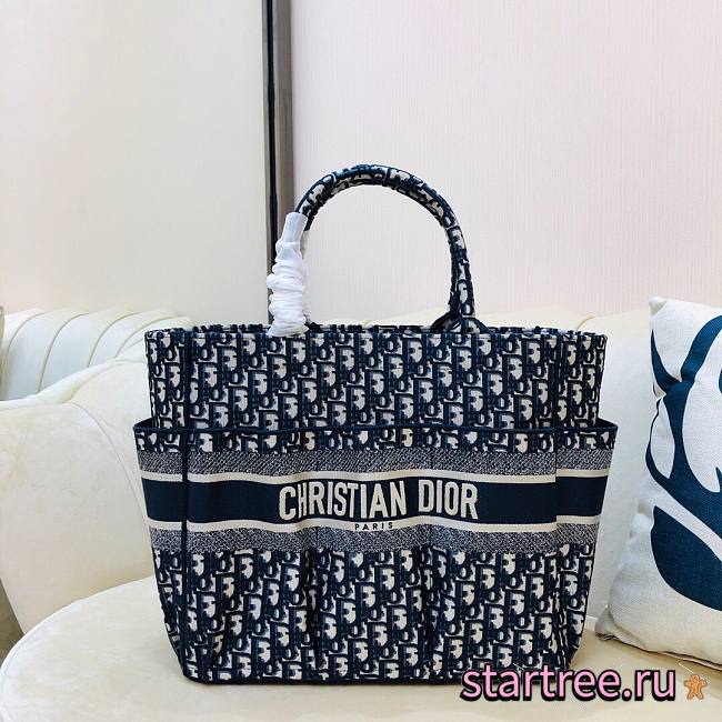 Dior Christian Catherine Bag Blue Oblique - 34.5x17.5x30cm - 1