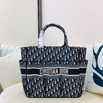 Dior Christian Catherine Bag Blue Oblique - 34.5x17.5x30cm