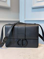 Dior 30 Montaigne Black Ultramatte Grained Calfskin Bag - M9203S - 24 x 17 x 8 cm  - 1