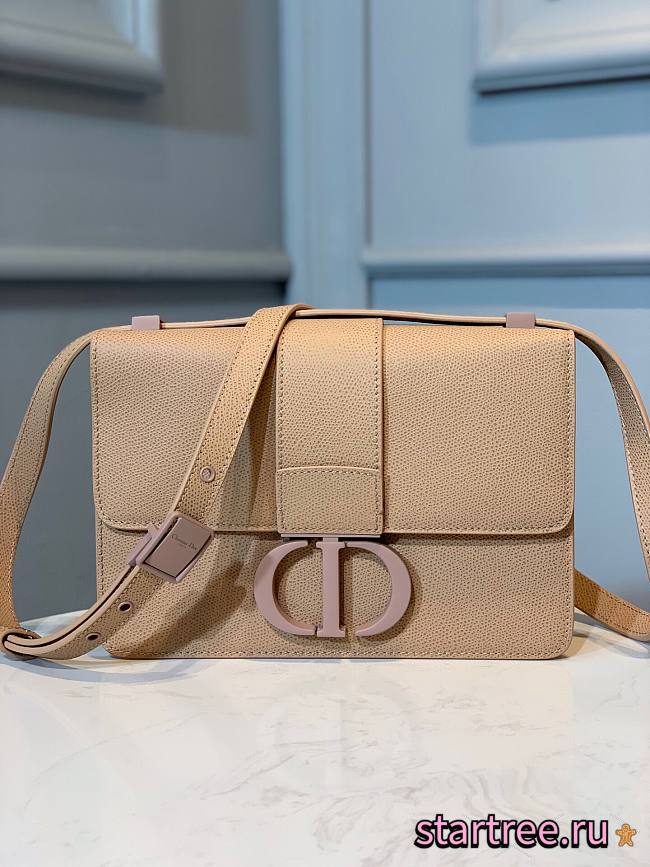 Dior 30 Montaigne Beige Ultramatte Grained Calfskin Bag - M9203S - 24 x 17 x 8 cm  - 1