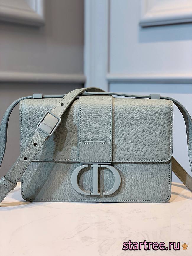 Dior 30 Montaigne Gray Ultramatte Grained Calfskin Bag - M9203S - 24 x 17 x 8 cm  - 1