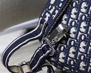 Dior Backpack Blue Oblique Embroidered Canvas - 28x36x12cm - 4