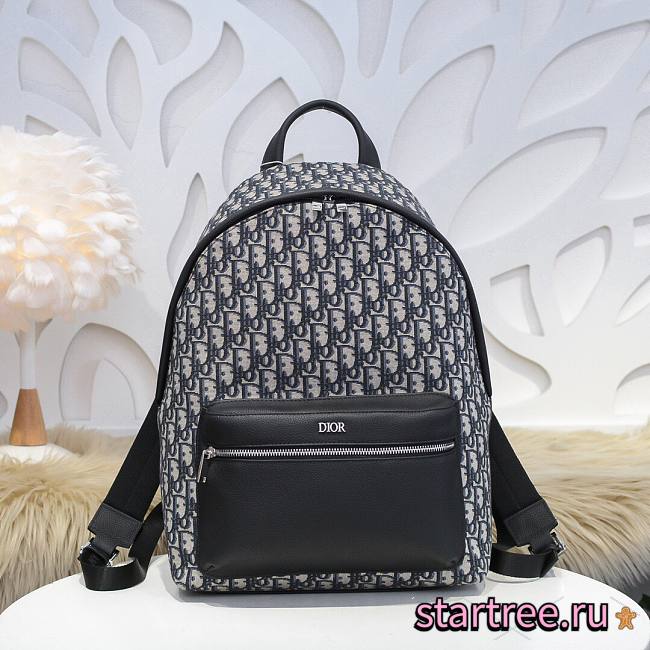 Christian Dior | Black Oblique Pattern Backpack - 30x42x15cm - 1