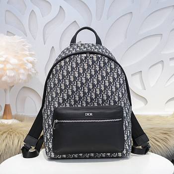 Christian Dior | Black Oblique Pattern Backpack - 30x42x15cm