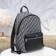 Christian Dior | Black Oblique Pattern Backpack - 30x42x15cm - 3