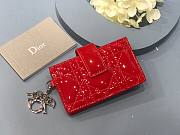  Dior Lady 5-gusset Red Patent Card Holder  - S0074O - 10.5 x 6 x 3 cm - 1