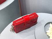  Dior Lady 5-gusset Red Patent Card Holder  - S0074O - 10.5 x 6 x 3 cm - 3