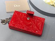  Dior Lady 5-gusset Red Patent Card Holder  - S0074O - 10.5 x 6 x 3 cm - 5