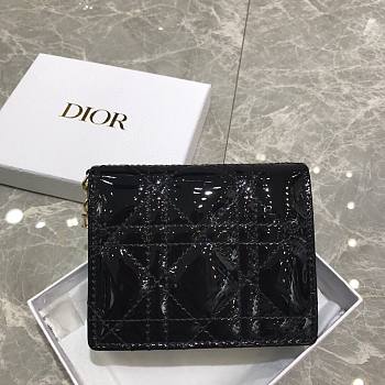 Dior Lady Mini Wallet Black Patent - S0178O - 11x9x3.5cm