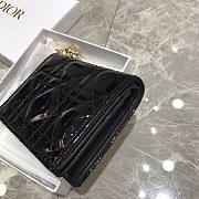 Dior Lady Mini Wallet Black Patent - S0178O - 11x9x3.5cm - 3