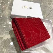 Dior Lady Mini Wallet Cherry Red Patent - S0178O - 11x9x3.5cm - 6