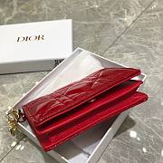 Dior Lady Mini Wallet Cherry Red Patent - S0178O - 11x9x3.5cm - 5