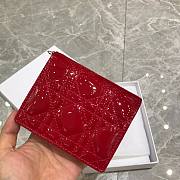 Dior Lady Mini Wallet Cherry Red Patent - S0178O - 11x9x3.5cm - 3