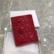 Dior Lady Mini Wallet Cherry Red Patent - S0178O - 11x9x3.5cm - 2