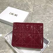 Dior Lady Mini Wallet Red Wine Patent - S0178O - 11x9x3.5cm - 1