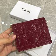 Dior Lady Mini Wallet Red Wine Patent - S0178O - 11x9x3.5cm - 5