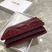 Dior Lady Mini Wallet Red Wine Patent - S0178O - 11x9x3.5cm - 4