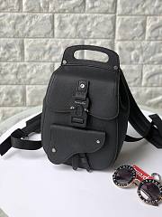 Dior Saddle Backpack Black Grained Calfskin - 1ADBA0 - 19x27.5x11.5cm - 1