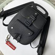 Dior Saddle Backpack Black Grained Calfskin - 1ADBA0 - 19x27.5x11.5cm - 3