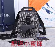 Dior Saddle Backpack Navy Blue Dior Oblique Jacquard - 1ADBA0 - 19x27.5x11.5cm - 1