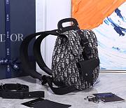 Dior Saddle Backpack Navy Blue Dior Oblique Jacquard - 1ADBA0 - 19x27.5x11.5cm - 4