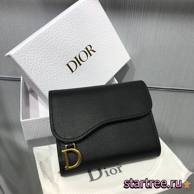 Dior Saddle Compact Zipped Wallet Black - S5673C - 11x8.8x3.5cm - 1