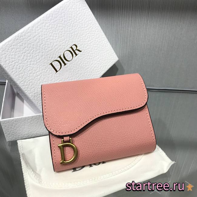 Dior Saddle Compact Zipped Wallet Pink - S5673C - 11x8.8x3.5cm - 1