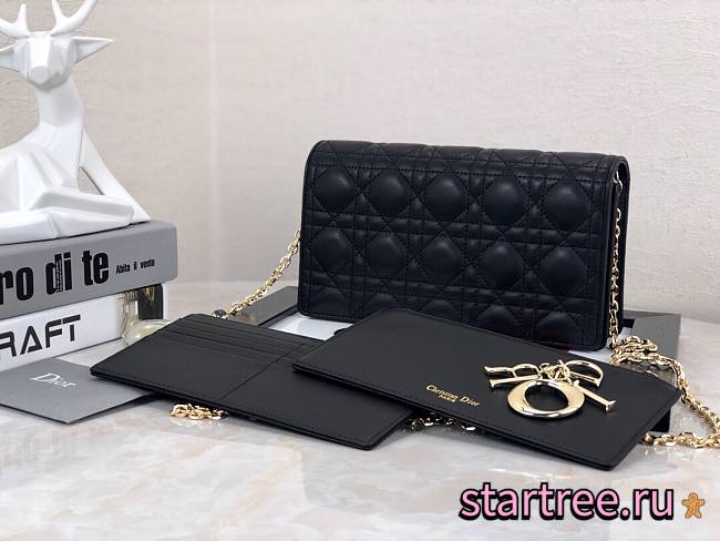 Dior Lady Pouch Black Lambskin - S0204O - 22cm - 1