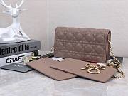 Dior Lady Pouch Warm Taupe Lambskin - S0204O - 22cm - 1