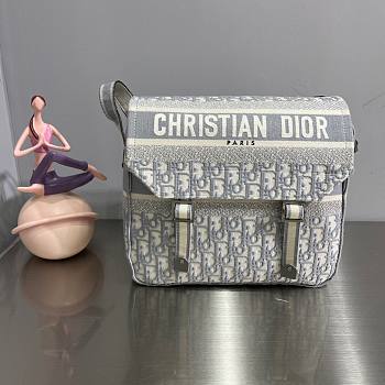 Dior Diorcamp Bag Gray Oblique Embroidery - M1291V - 28.5 x 25 x 12 cm