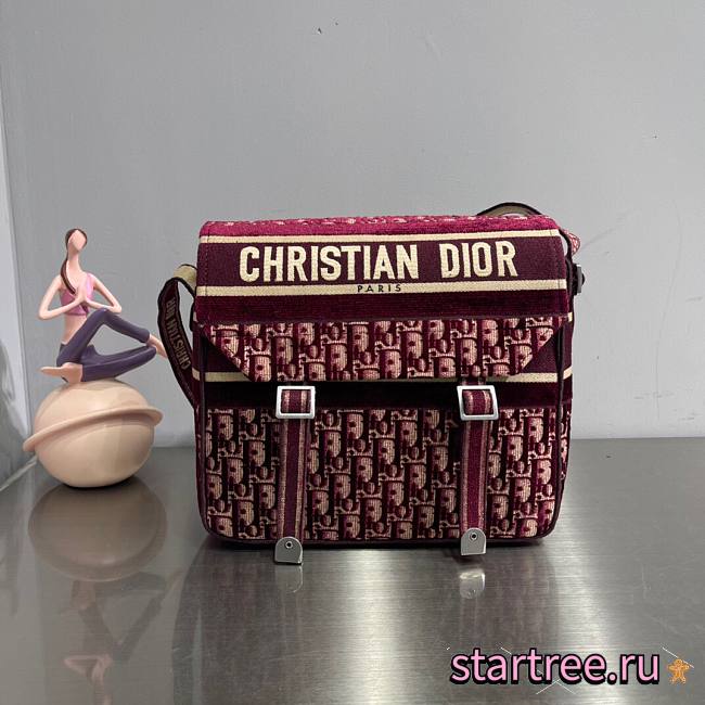 Dior Diorcamp Bag Burgundy Oblique Embroidery - M1291V - 28.5 x 25 x 12 cm - 1