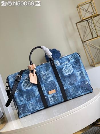 Louis Vuitton Keepall Bandoulière Ocean Blue - N50059 - 50 x 29 x 23cm