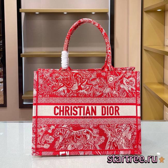 Christian Dior |Book Tote Small Raspberry - M1296ZR - 36.5x28x14cm - 1