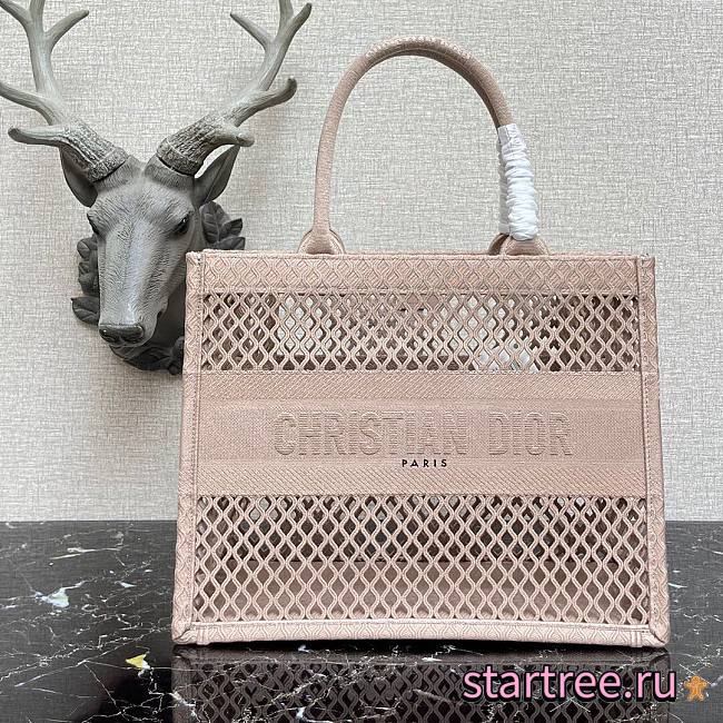 Christian Dior| Mesh Book Tote Pink -  36cm - 1