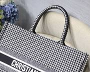 Christian Dior| Book Tote Black and White Houndstooth Embroidery - M1286Z - 41cm - 5