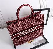 Christian Dior| Book Tote Burgundy  Oblique Embroidery - M1286Z - 41cm - 4