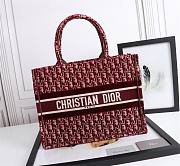 Christian Dior| Book Tote Burgundy  Oblique Embroidery - M1296Z - 36cm - 1