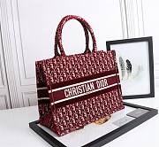 Christian Dior| Book Tote Burgundy  Oblique Embroidery - M1296Z - 36cm - 5