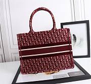 Christian Dior| Book Tote Burgundy  Oblique Embroidery - M1296Z - 36cm - 4